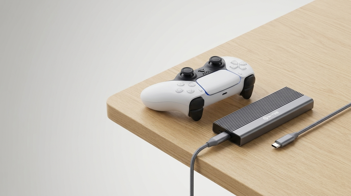 Switss M.2 SSD behuizing bij gameconsole