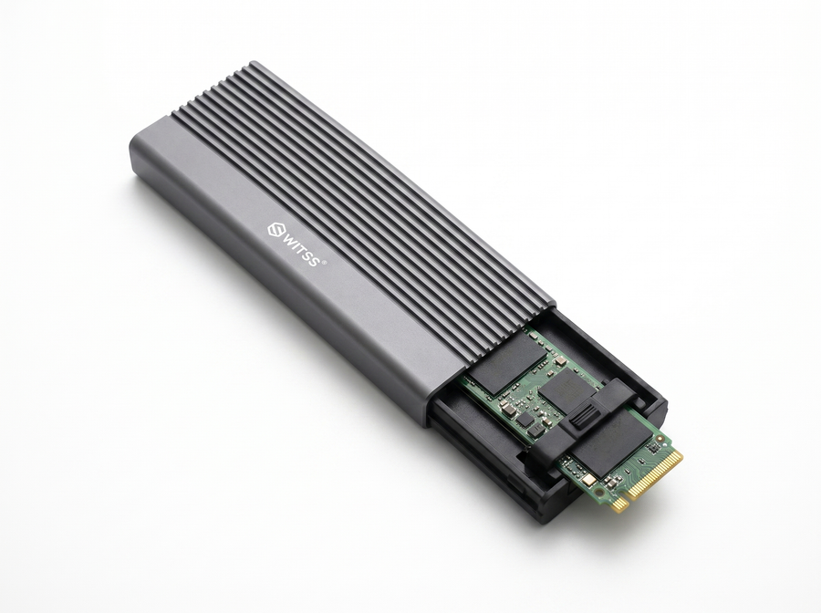 Open behuizing met een M.2 SSD in het slot