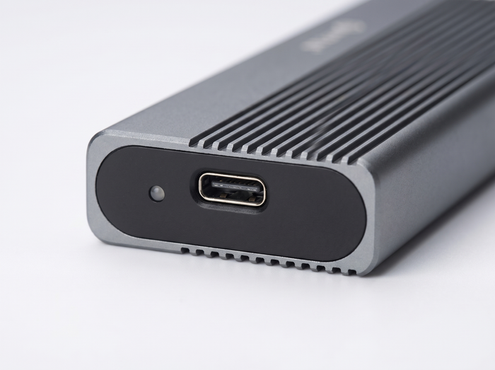 USB-C-poort van de behuizing, close-up