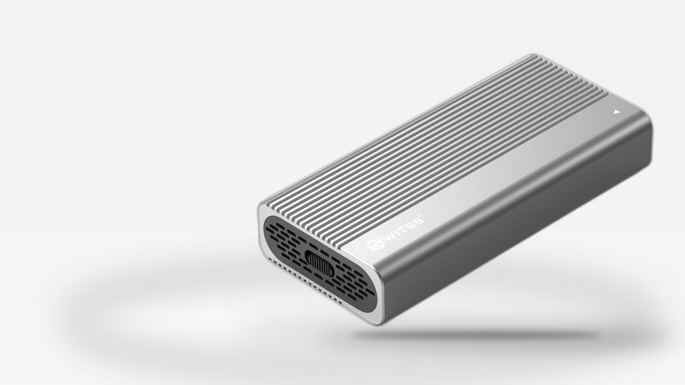 Switss® M.2 SSD-behuizing USB4 Thunderbolt 4, aluminium zilver, studio-opname