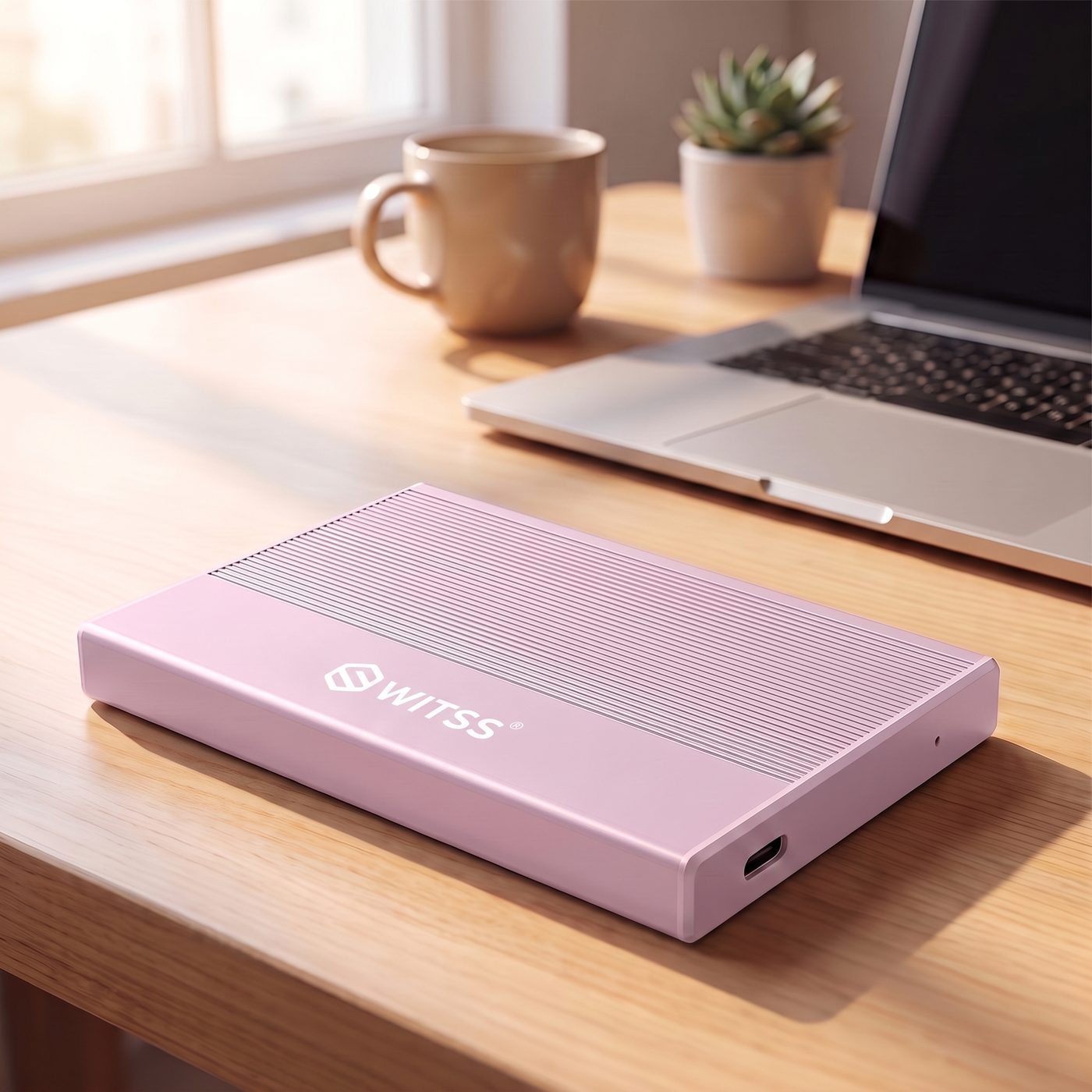 Pink Switss enclosure with ribbed aluminium top