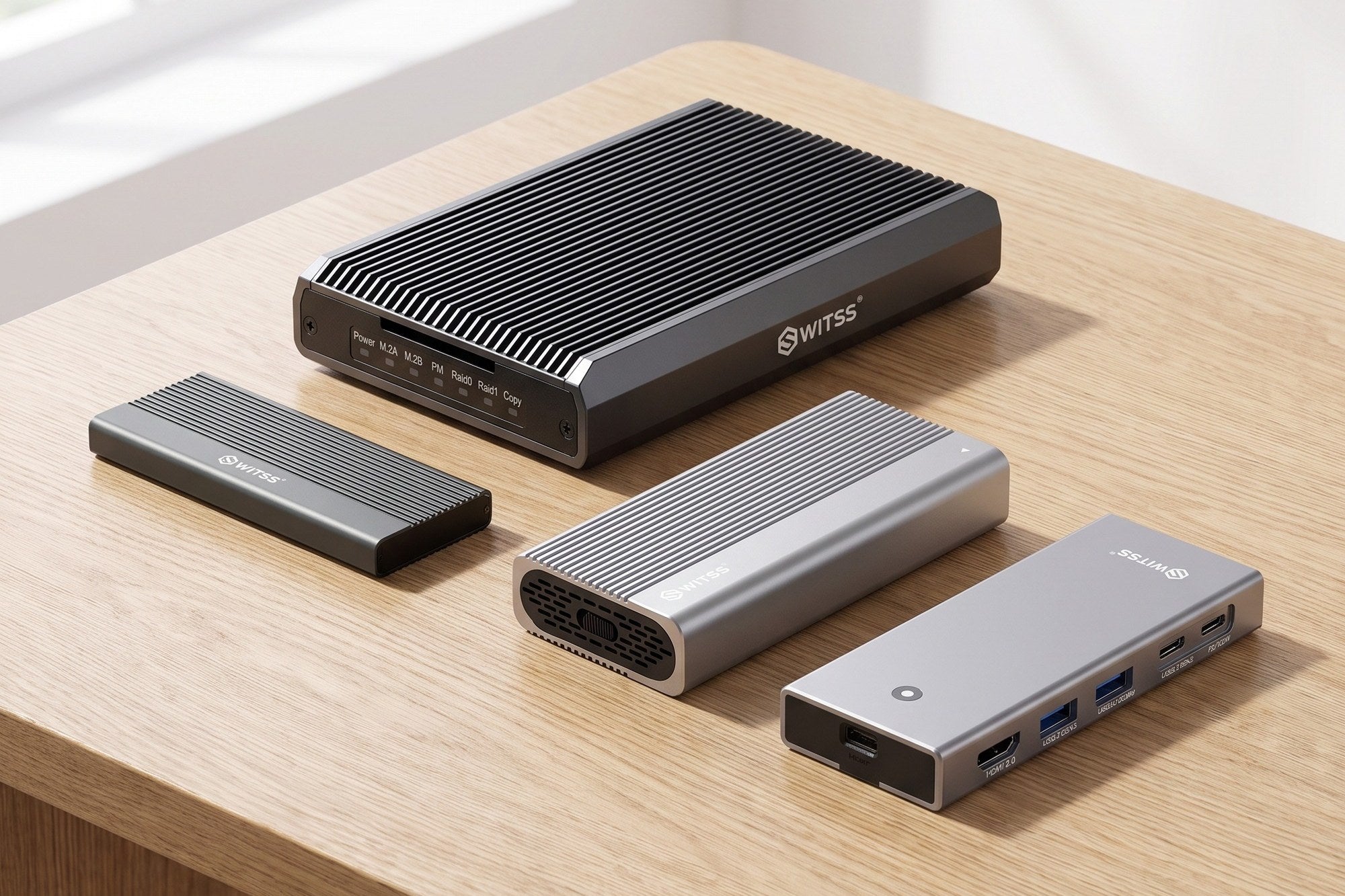 The Switss® range: storage enclosures and USB-C hubs